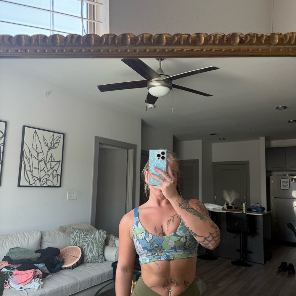 Aerie Blue Floral Sports Bra